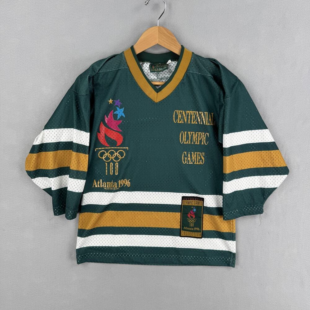 Vintage Atlanta 1996 Olympic Games Jersey Youth Medium Green High Five 90s